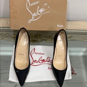 Christian Louboutin Black Sequin Heels